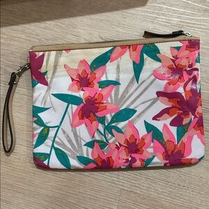 Merona pink floral makeup pouch cosmetics bag wristlet electronic purse target